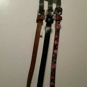 NWT PacSun Skinny Belts - Set of Three
